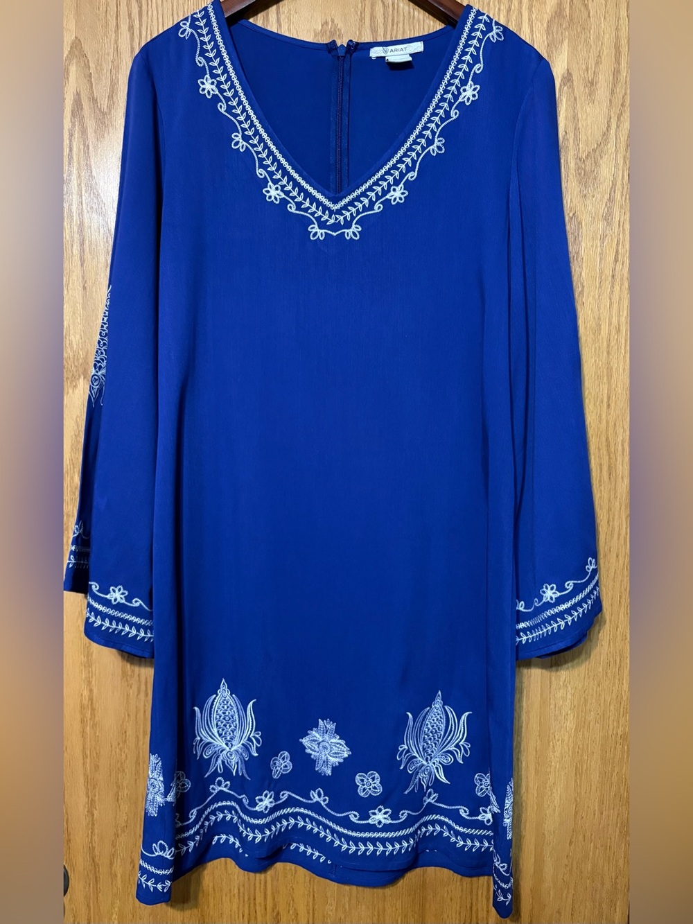 Ariat Royal Blue Embroidered V-Neck Tunic Dress